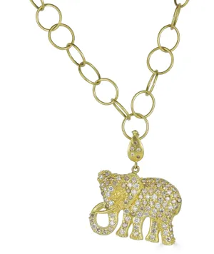 Large Diamond Elephant Charm