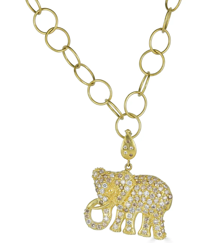 Large Elephant Diamond Charm
