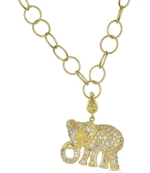 Large Elephant Diamond Charm