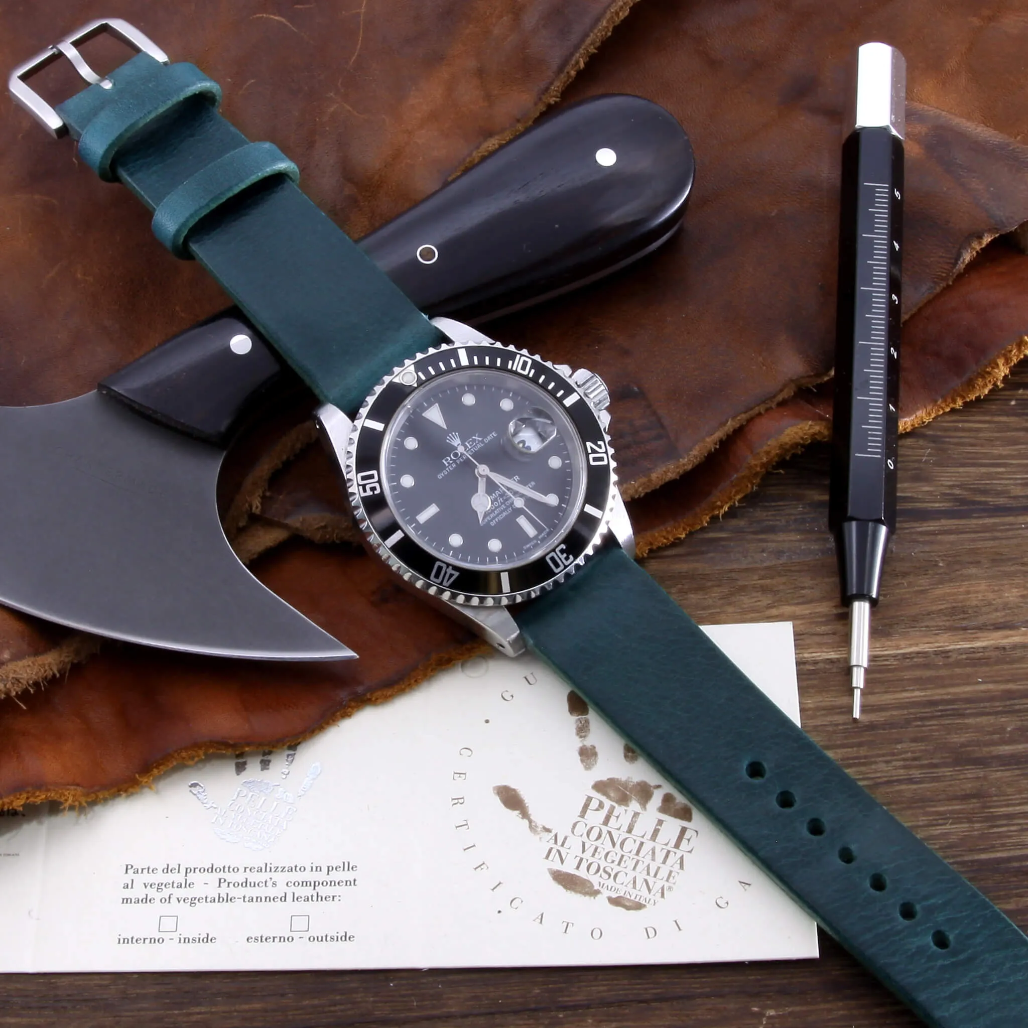 Leather Watch Strap, Military 106 | Stitch-less