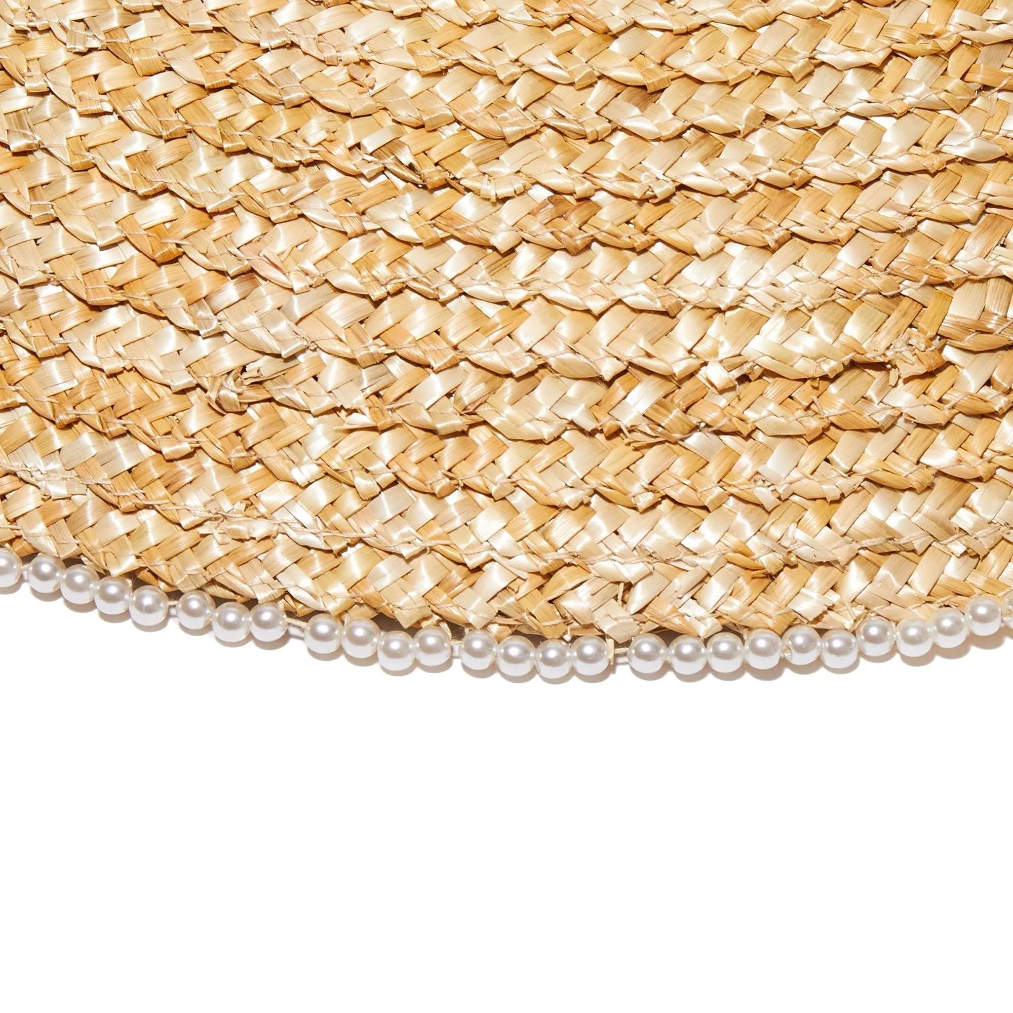 Lele Sadoughi Natural Pearl Edge Straw Hat