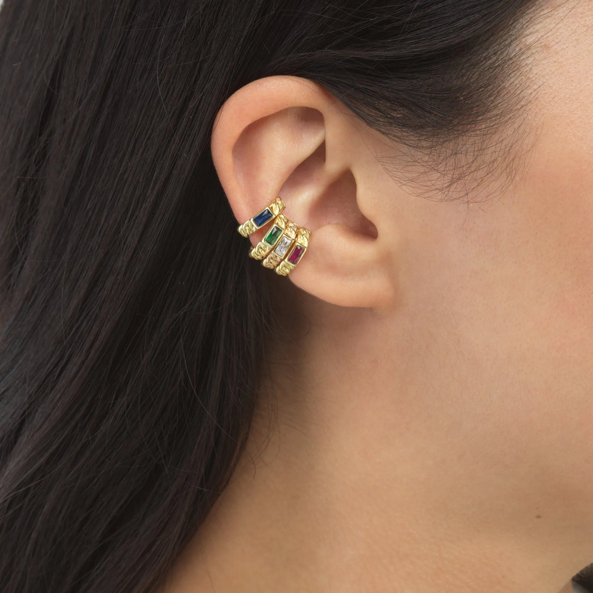 Links Stone Ear Cuff Combo Set