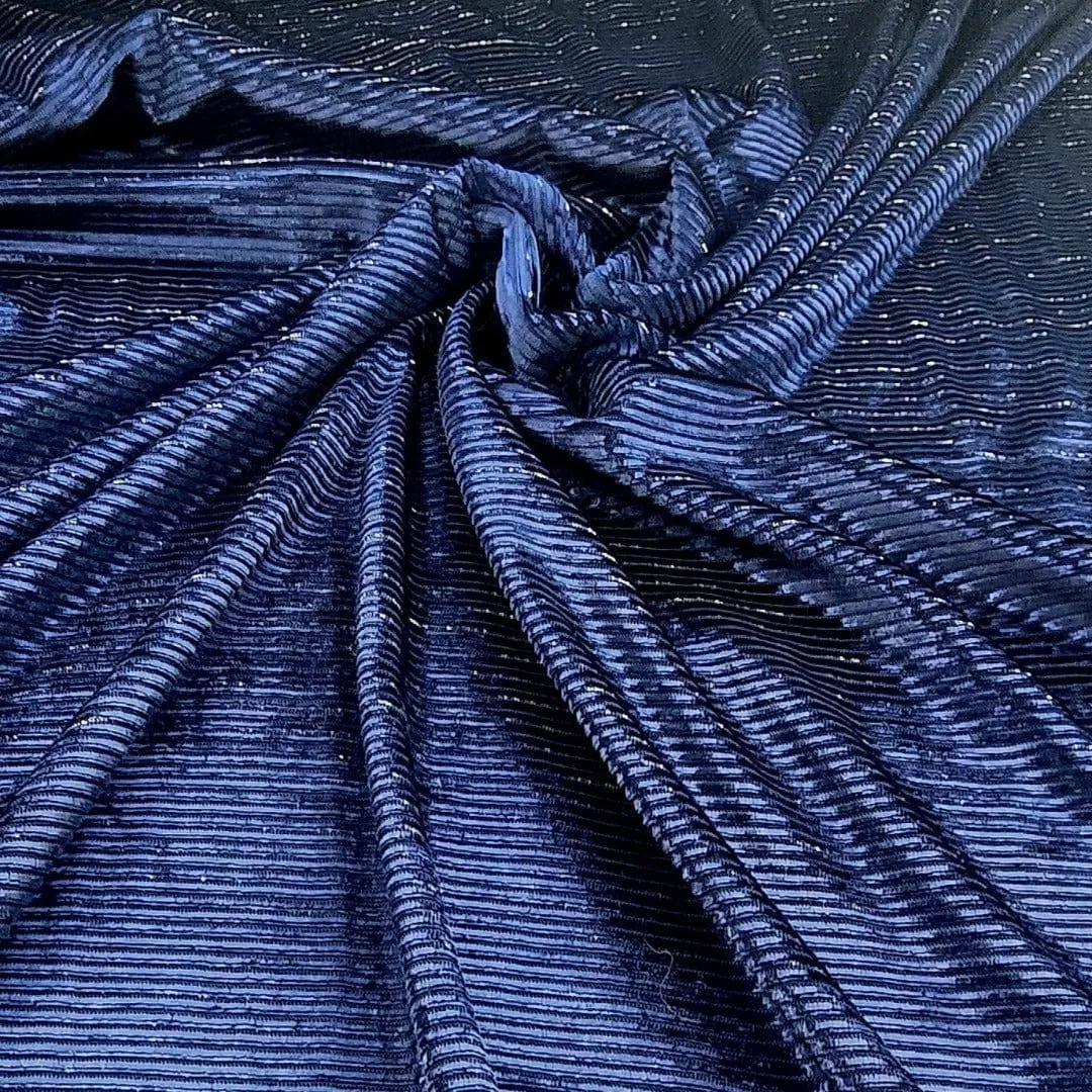 Lurex Velvet Stripe Fabric 150 cm