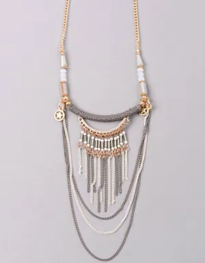 Luxe Military Short Necklace in Grey