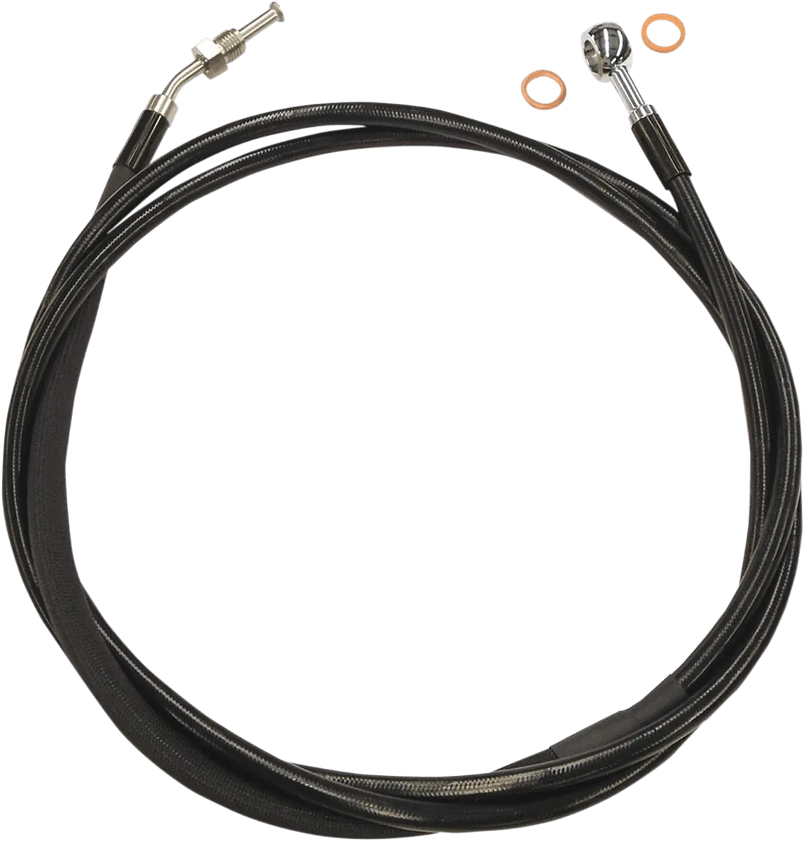 Magnum SBB0104-78 XR Stainless Hydraulic Clutch Line -  6in. - Black/Black Fittings