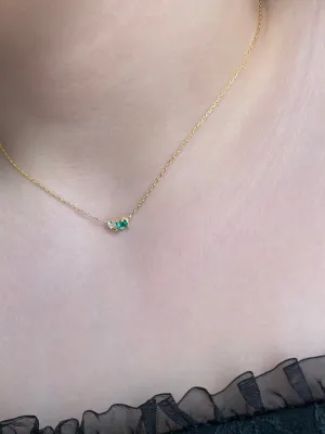 Me and You Emerald Gold Necklace
