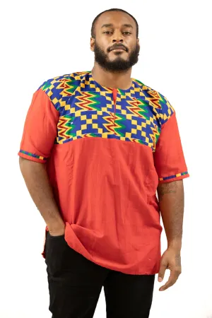Men's Orange, Blue & Yellow Easy Cotton Fabric Dress Shirt |Geri's Bluffing Boutique