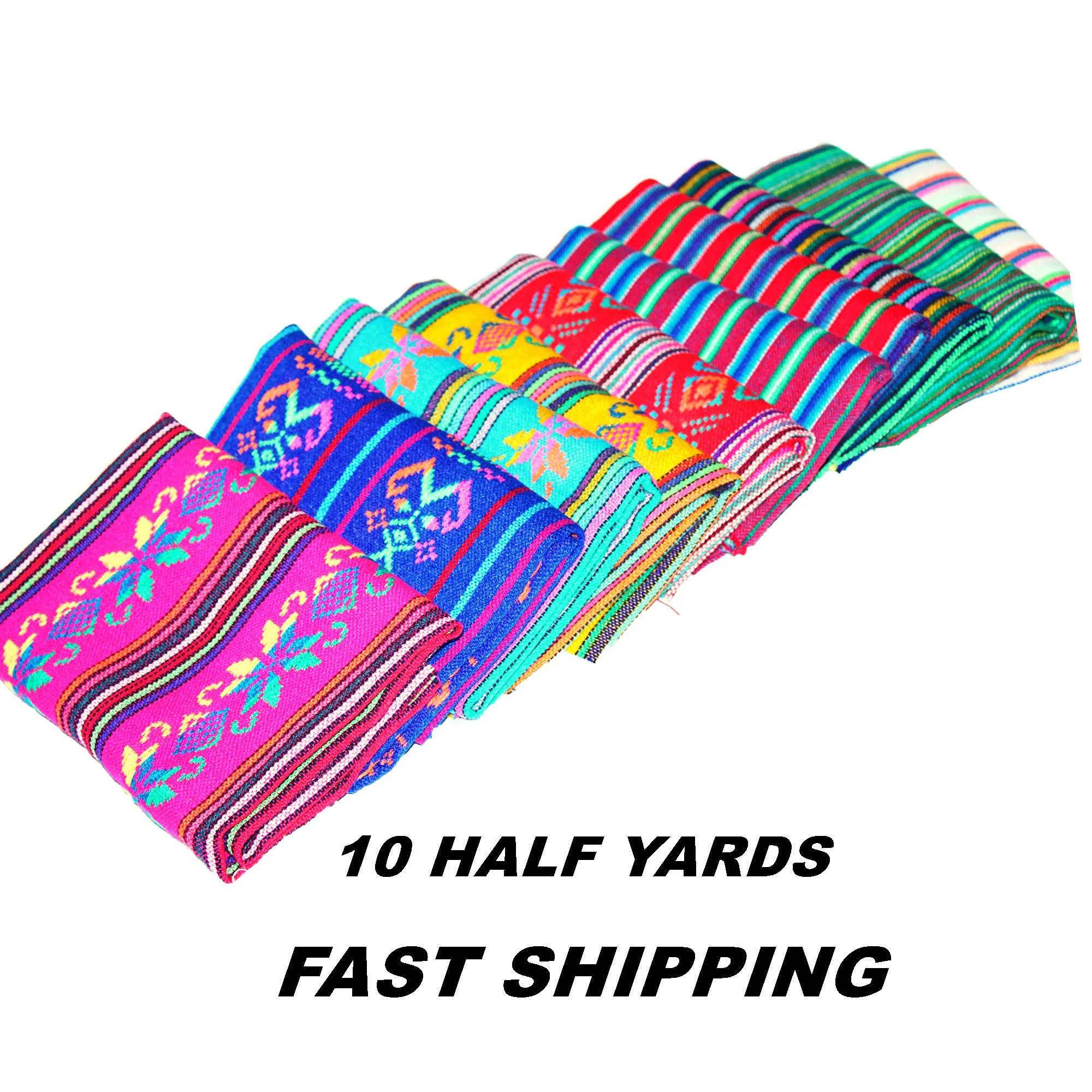 Mexican Fabric in Assorted Tribal & Stripes (10 ½-Yard Bundle)