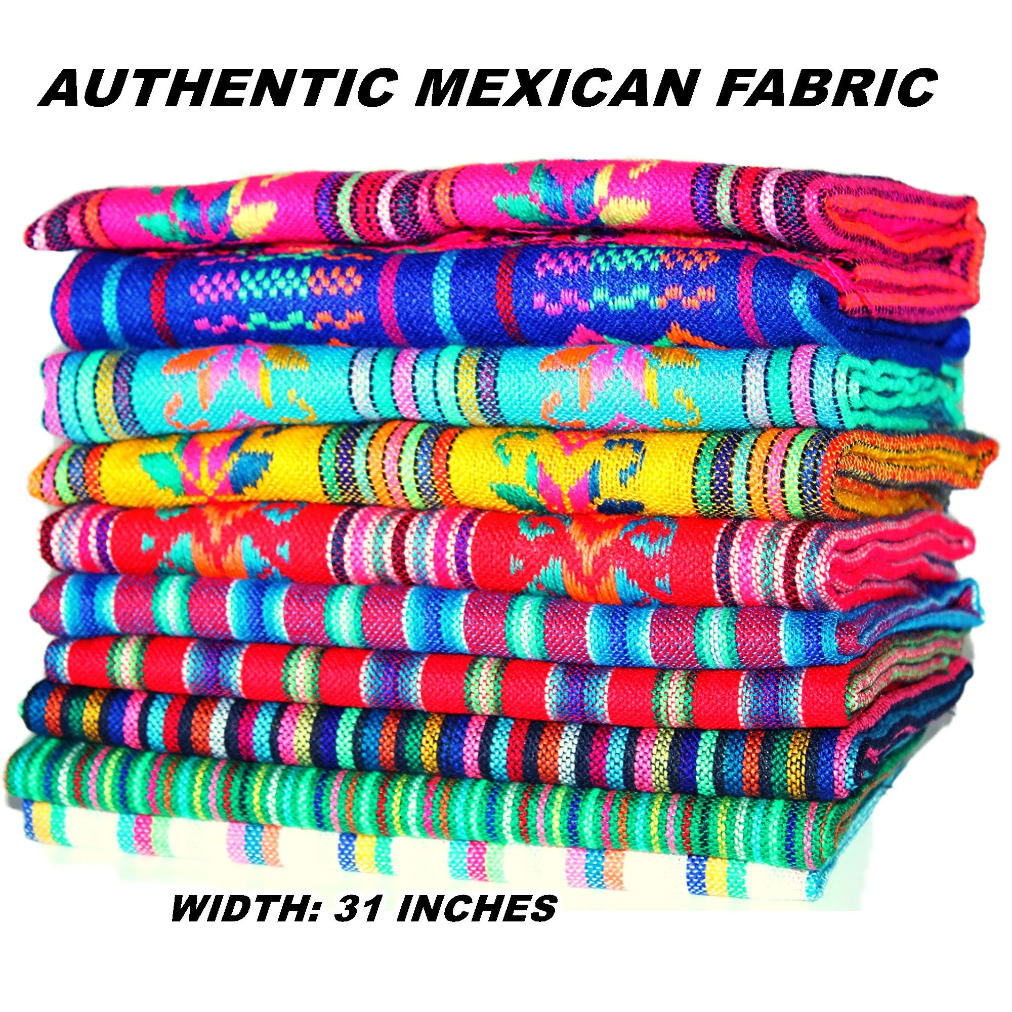 Mexican Fabric in Assorted Tribal & Stripes (10 ½-Yard Bundle)