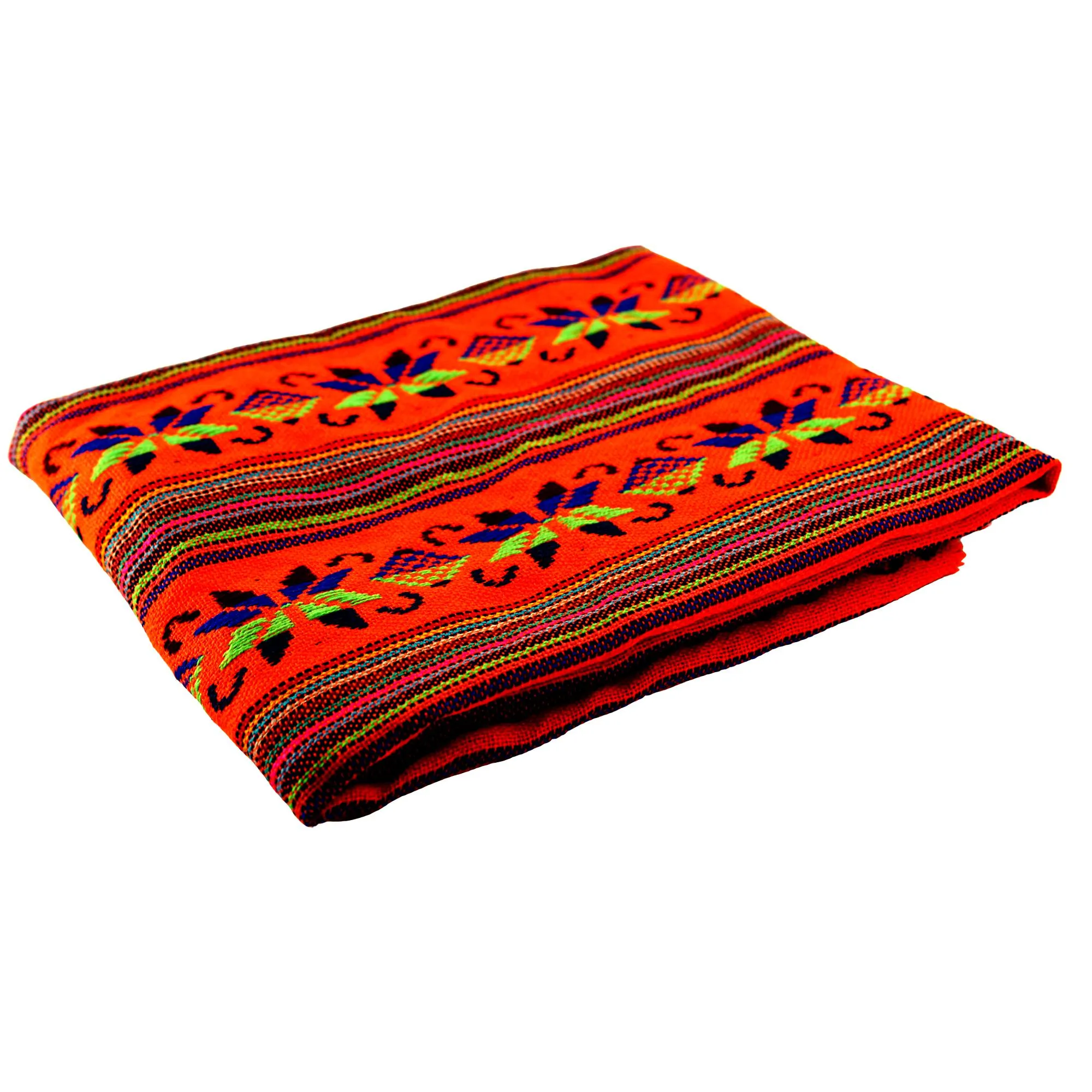 Mexican Fabric in Orange Tribal
