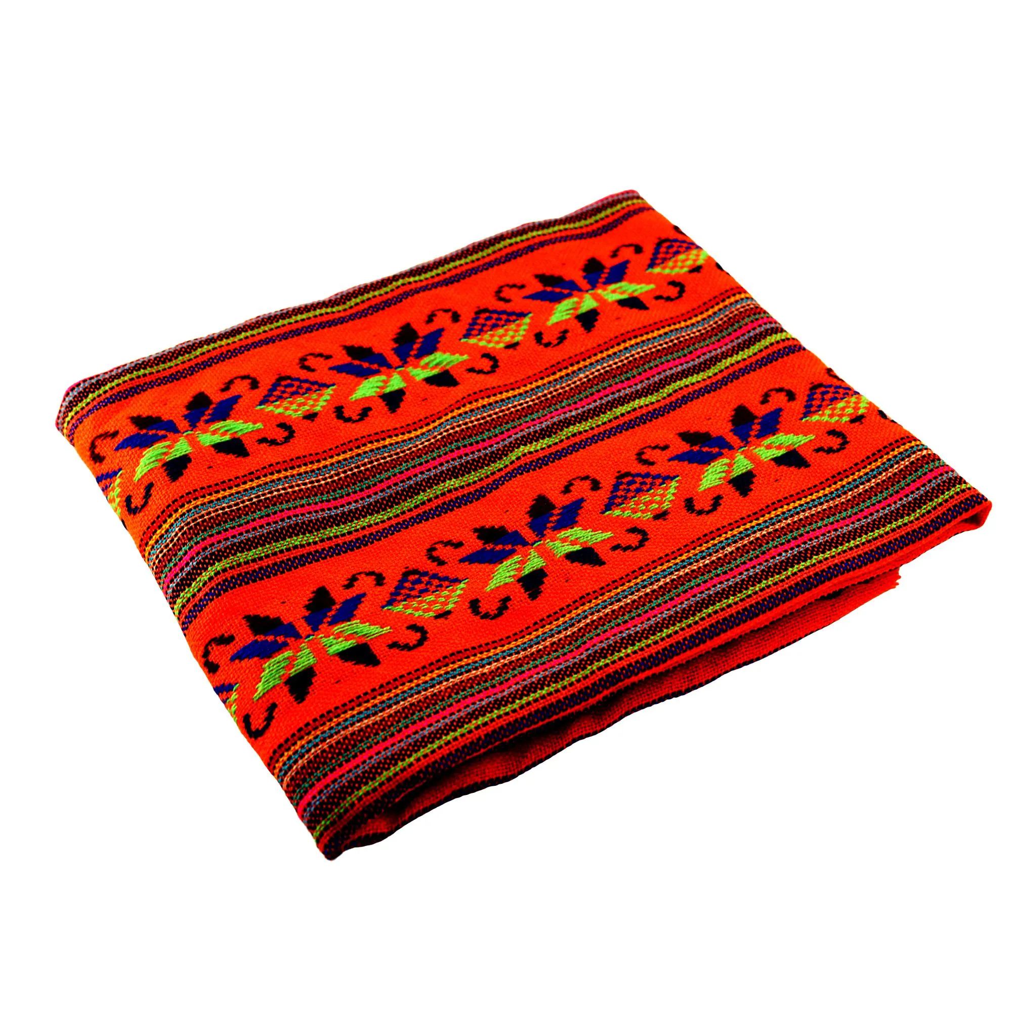 Mexican Fabric in Orange Tribal