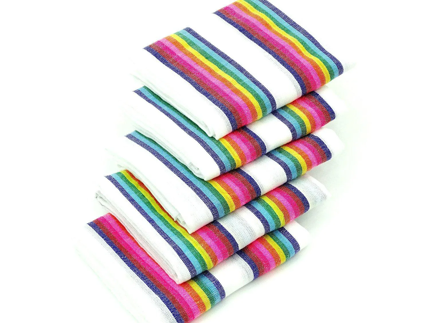 Mexican Fabric in White Stripes