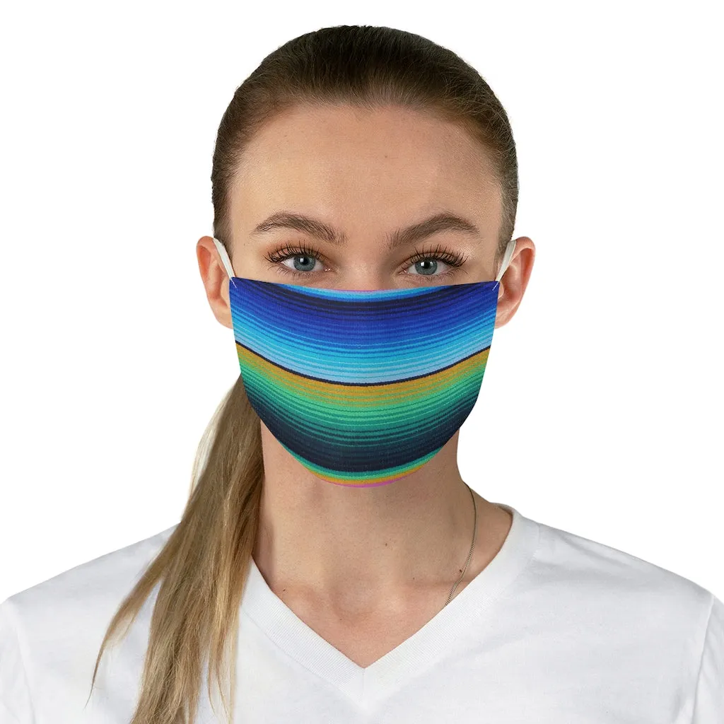 Mexican Serape Style Colorful Stripe Pattern Printed Fabric Fashion Face Mask
