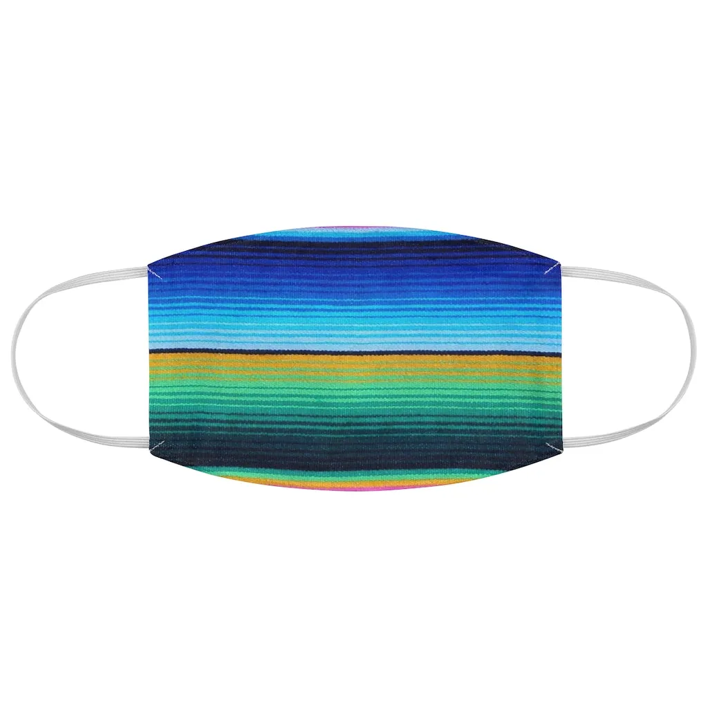 Mexican Serape Style Colorful Stripe Pattern Printed Fabric Fashion Face Mask