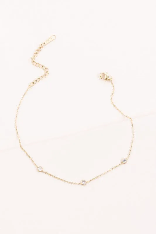 Minimal Circle Rhinestone Anklet