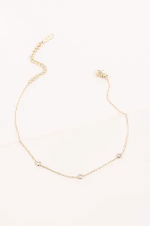 Minimal Circle Rhinestone Anklet