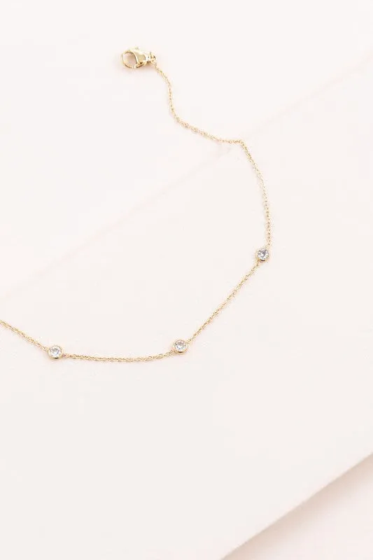 Minimal Circle Rhinestone Anklet