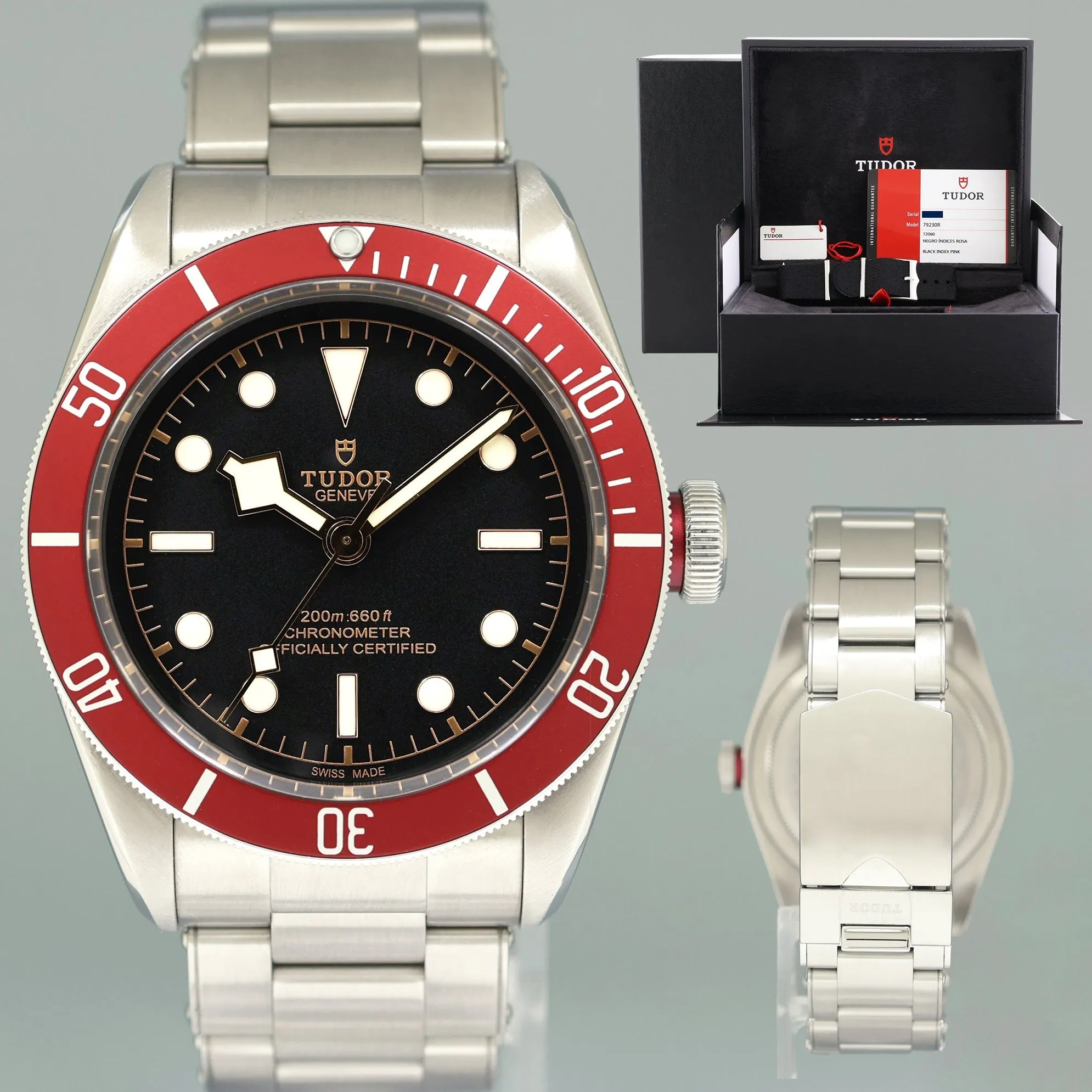 MINT PAPERS Tudor Black Bay 79230R Steel Black 41mm Red Watch