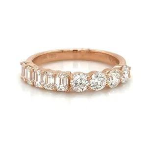 Mixed-Shape Round & Emerald-Cut 1.39ct tw Diamond Ring