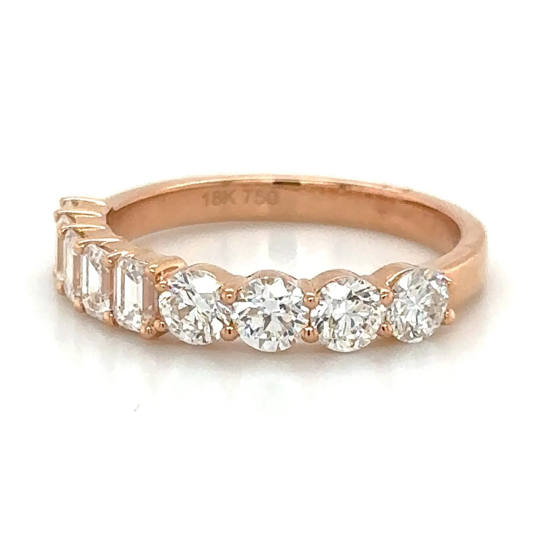 Mixed-Shape Round & Emerald-Cut 1.39ct tw Diamond Ring