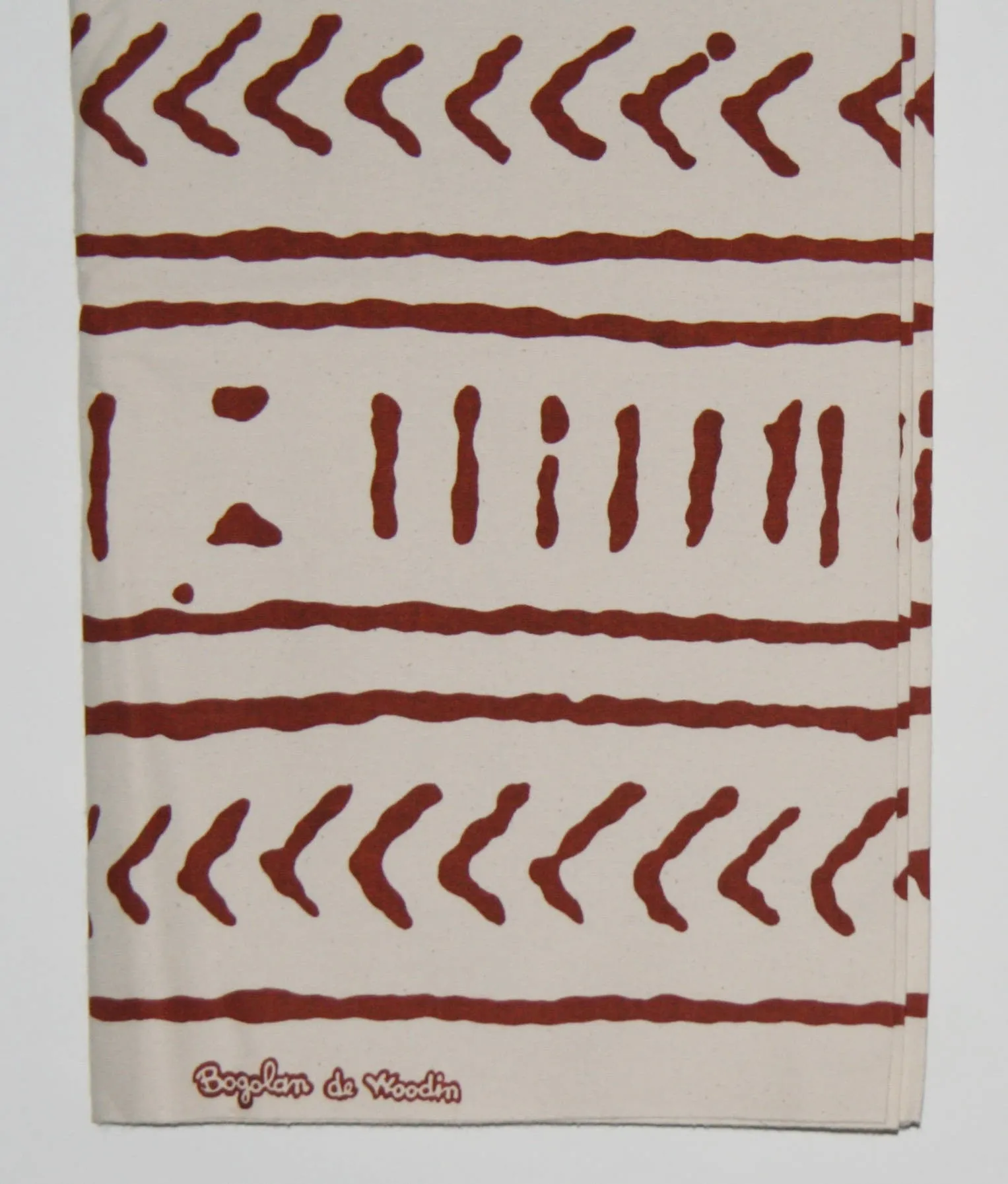 Mudcloth Fabric 6 Yards Classic African Vlisco Bogolon de Woodin, Ivory White, Sepia Brown