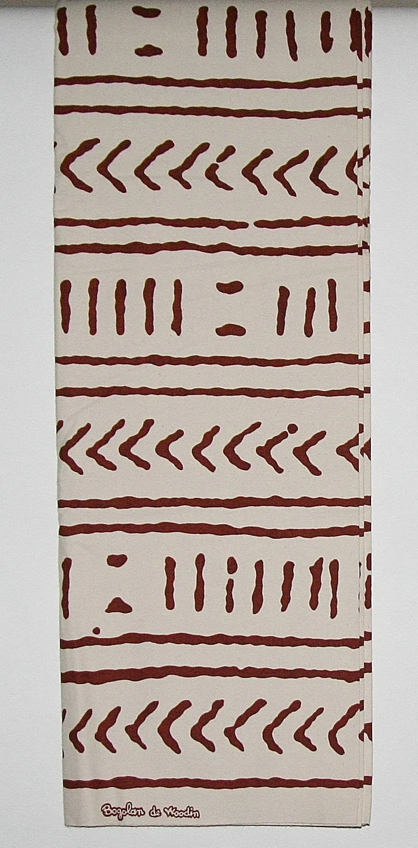 Mudcloth Fabric 6 Yards Classic African Vlisco Bogolon de Woodin, Ivory White, Sepia Brown