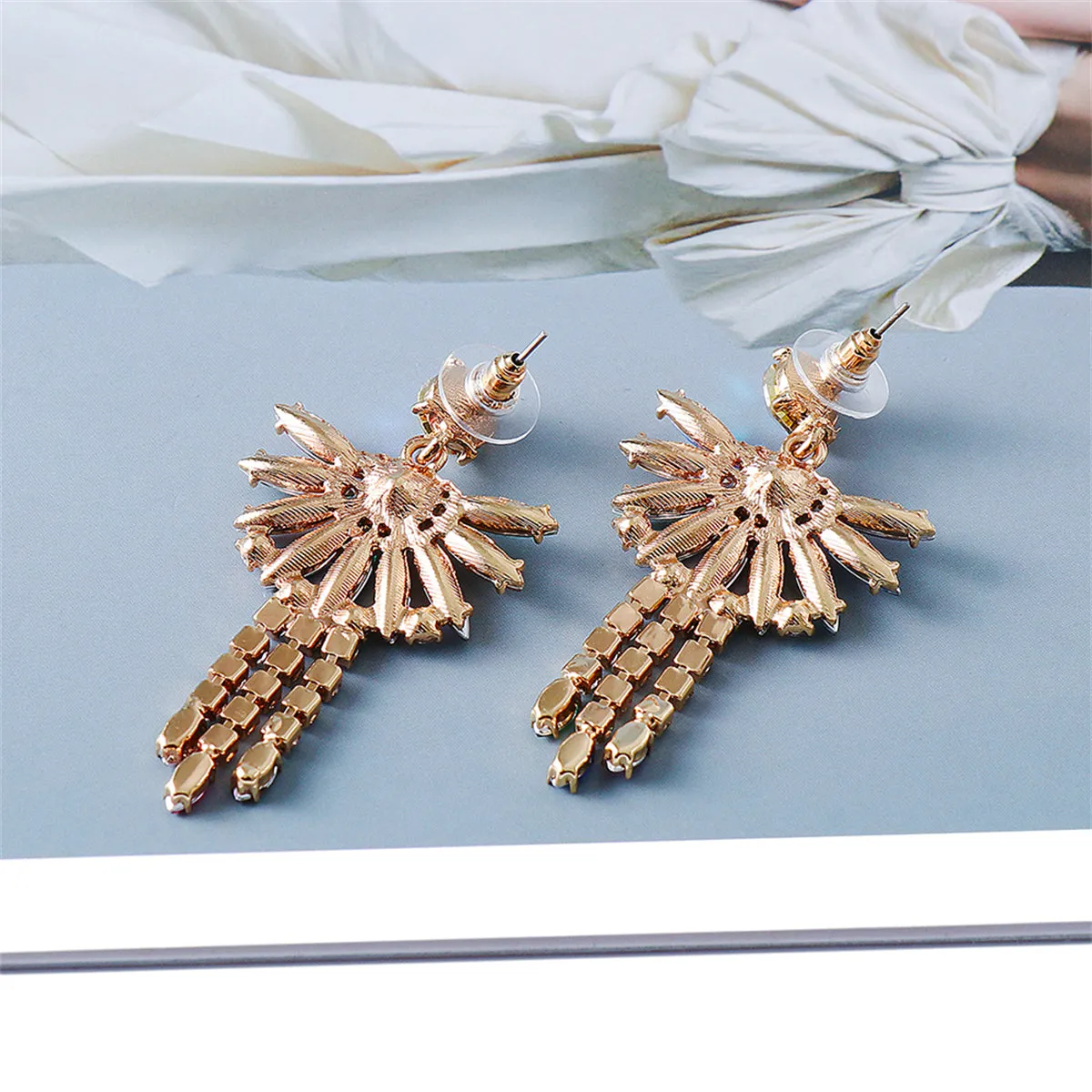 Multicolor Crystal & Cubic Zirconia Botany Tassel Drop Earrings