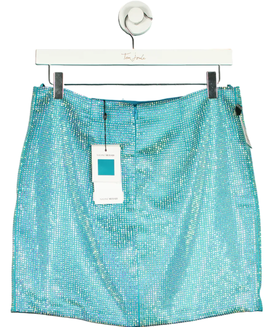 Nadine Merabi Blue Cleo Aqua Skirt UK M
