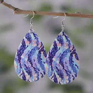 Navy & Pink Wave Drop Earrings