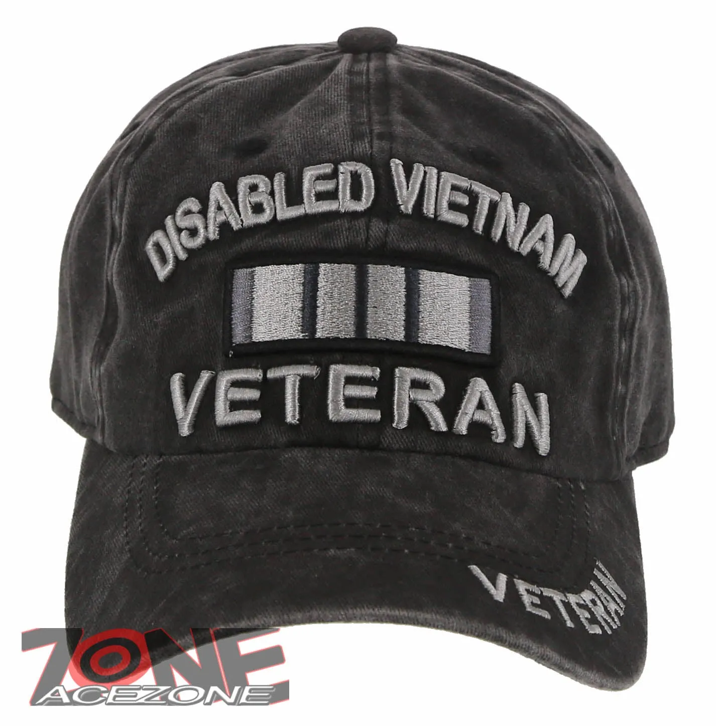 NEW! DISABLED VIETNAM VETERAN DISTRESSED VINTAGE BASEBALL CAP HAT GRAY