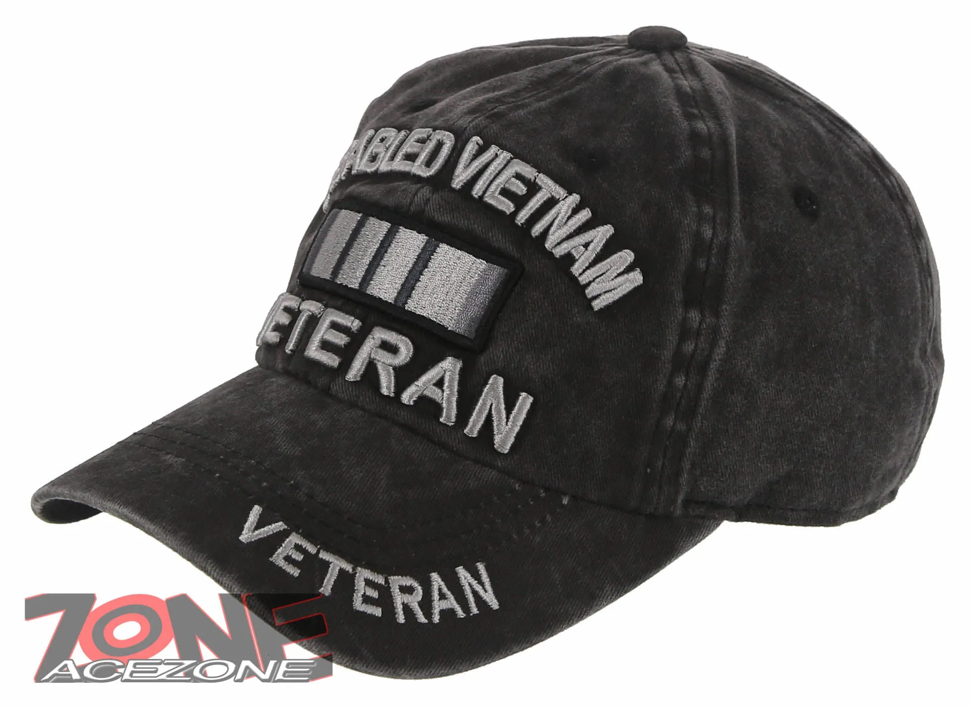 NEW! DISABLED VIETNAM VETERAN DISTRESSED VINTAGE BASEBALL CAP HAT GRAY