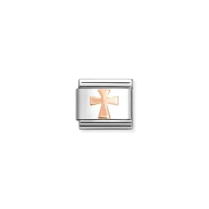 Nomination Composable Link Cross, 9K Rose Gold
