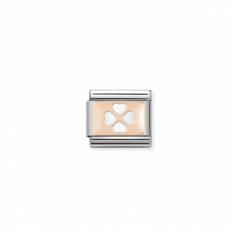 Nomination Composable Link Four-Leaf Clover, 9K Rose Gold