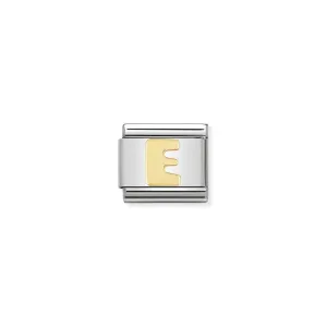 Nomination Composable Link Letter E, 18K Gold