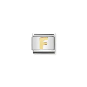 Nomination Composable Link Letter F, 18K Gold
