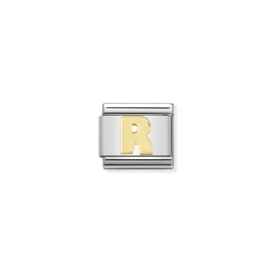 Nomination Composable Link Letter R, 18K Gold