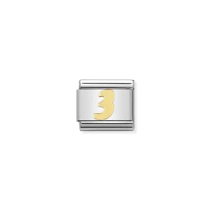 Nomination Composable Link Number 3, 18K Gold