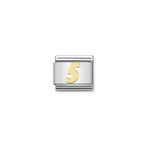 Nomination Composable Link Number 5, 18K Gold