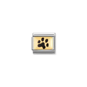 Nomination Composable Link Pawprint, 18K Gold & Enamel