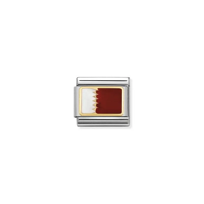 Nomination Composable Link Qatar Flag, 18K Gold & Enamel