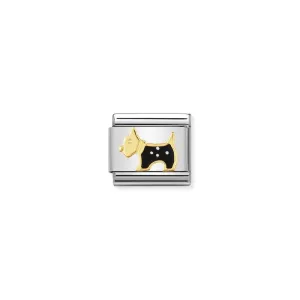 Nomination Composable Link Scottish Terrier, 18K Gold & Enamel