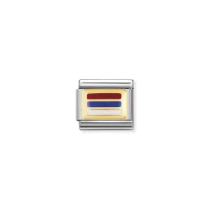 Nomination Composable Link Serbia Flag, 18K Gold & Enamel