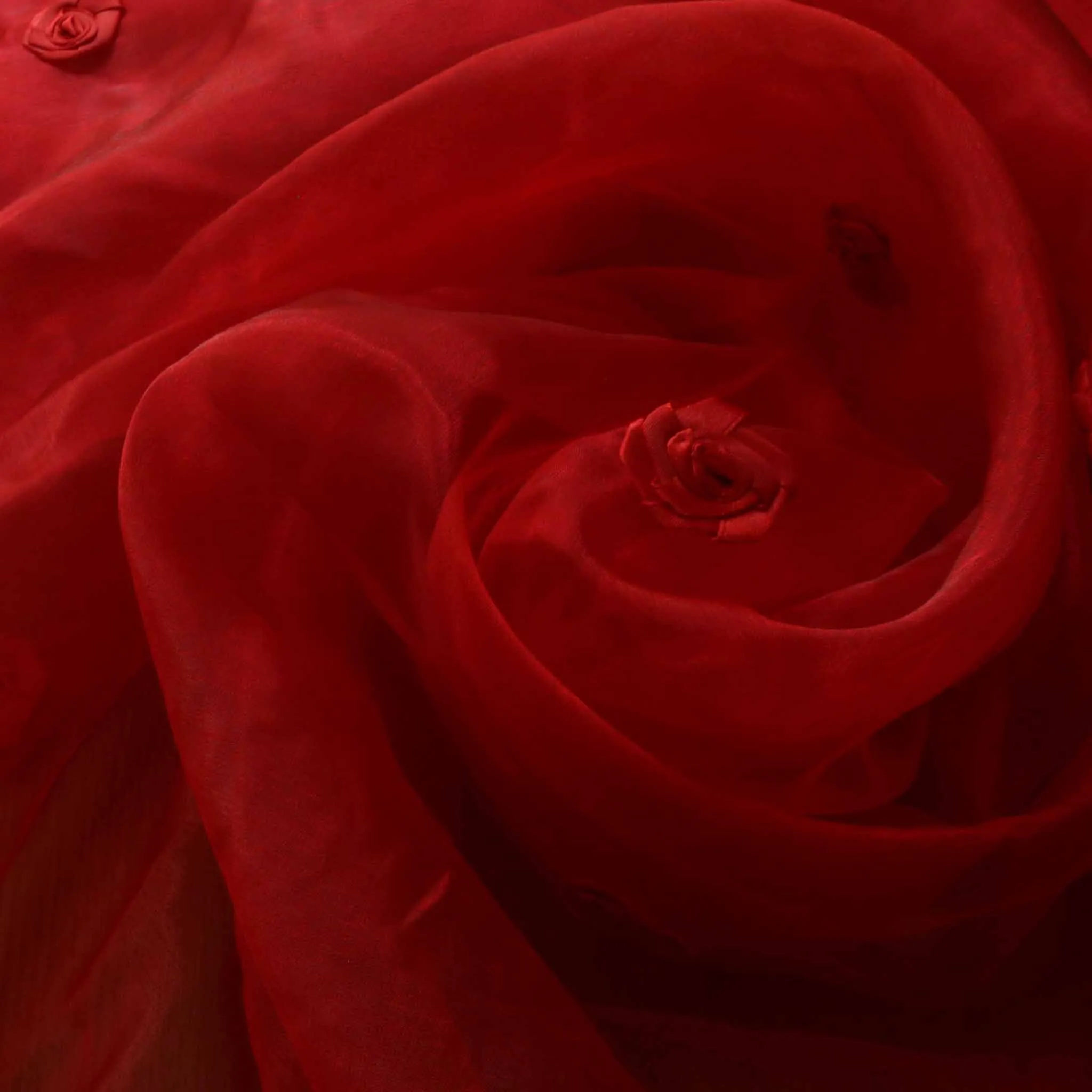 Organza Fabric - Red, blue and purple