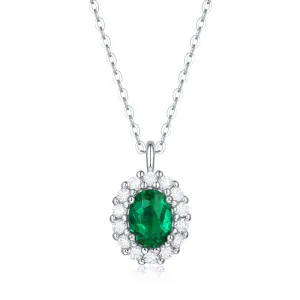 Oval Cut Gemstone Emerald Necklace