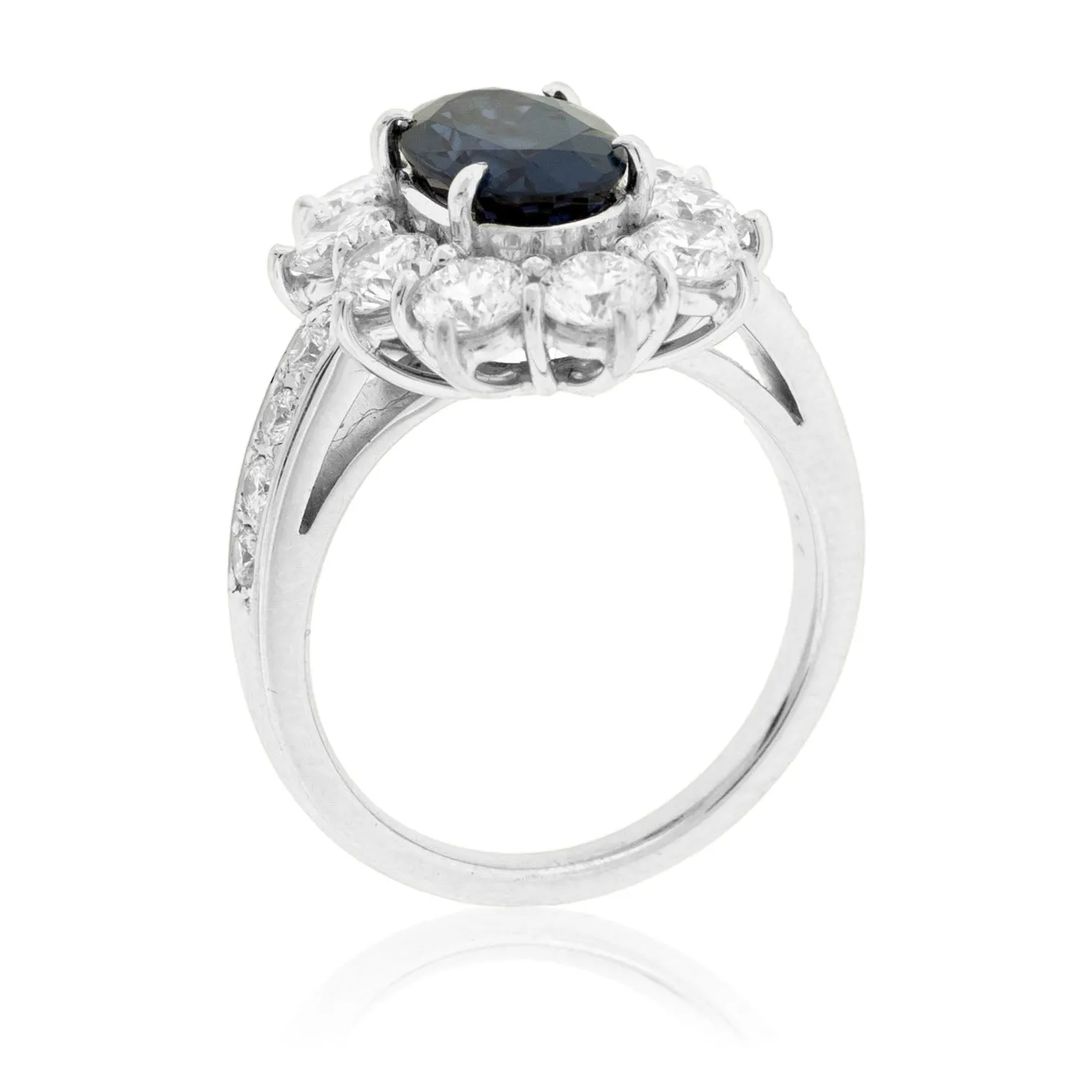 Oval-Shape Alexandrite & Diamond Vintage Style Halo Ring