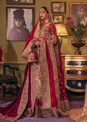 Pakistani Heavy Bridal Wedding Lehnga in Red Color #Y6182