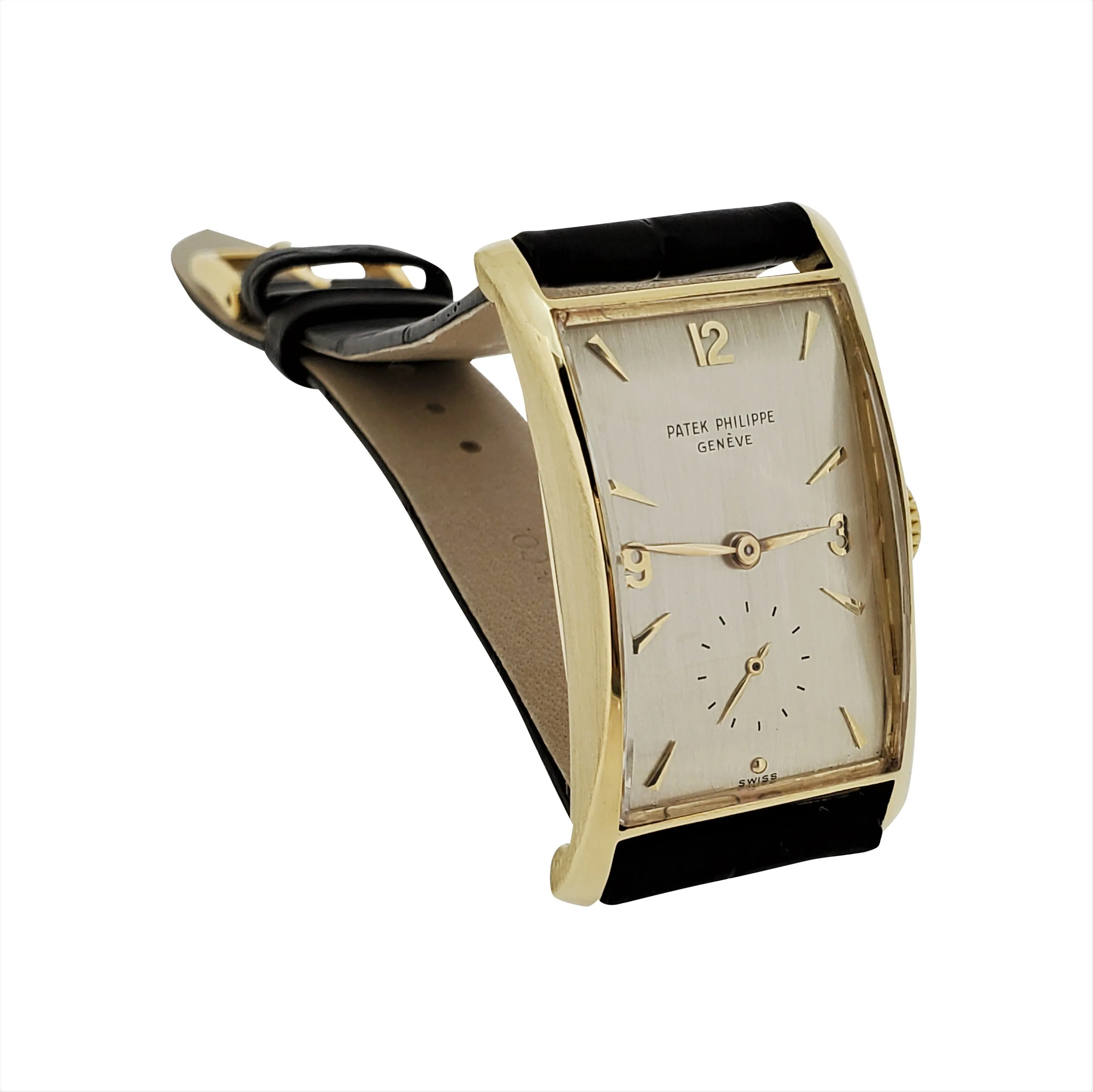 Patek Philippe 1593J Vintage Iconic Design "Hour Glass" Rectangular watch circa 1955
