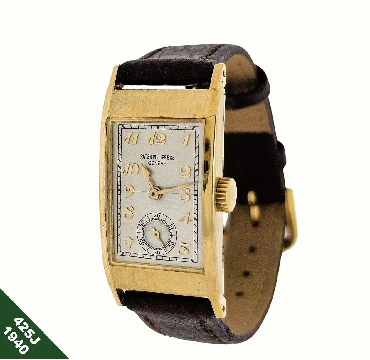 Patek Philippe 425J "Tegolino" Iconic Vintage  Art Deco Watch in Yellow Gold Circa 1940