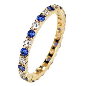 Pave Sapphire and Diamond Full Eternity Ring