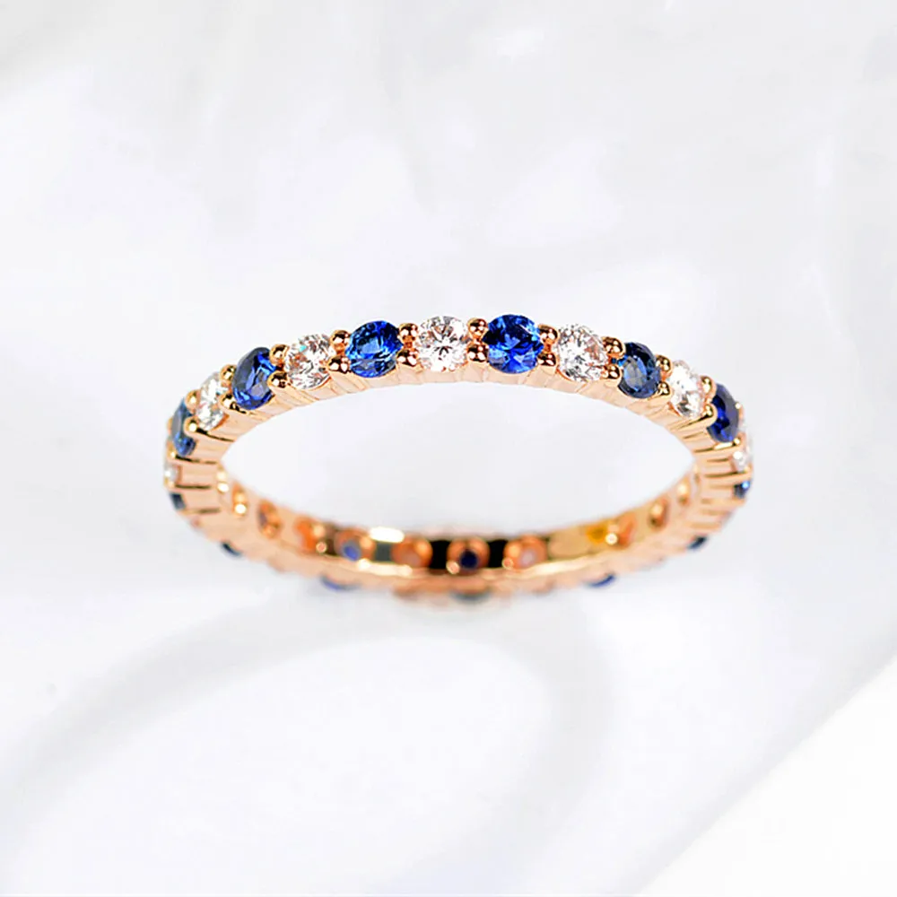 Pave Sapphire and Diamond Full Eternity Ring
